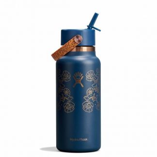 Hydro Flask - 32 oz Wide Mouth with Flex Straw Cap - Western Dark Blue